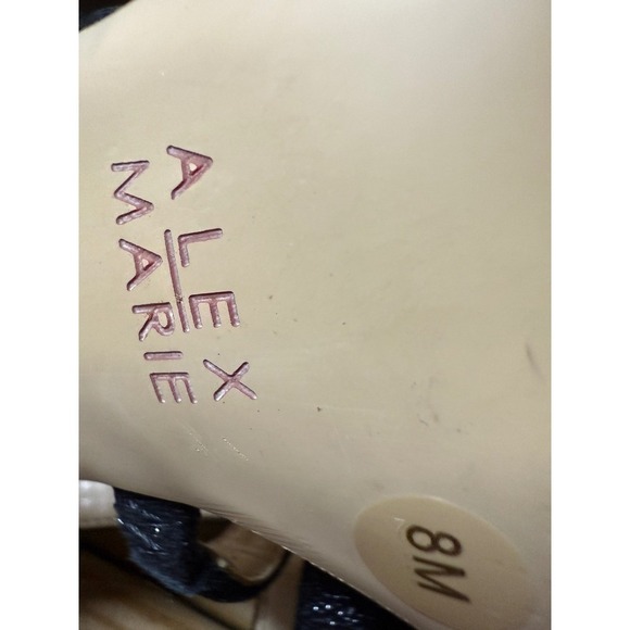 Alex Marie Black Floral Embellished Heels – Size 8 - Picture 6 of 6